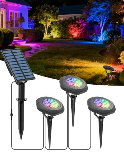 CORESLUX Solar Spot Lights Outdoor Waterproof IP68, 3-in-1 LED Color Changing Solar Landscape Lights, 2 Light Modes Pond Lights Landscape Path Lights for Outside Garden Yard Pond Pathway - Image 1