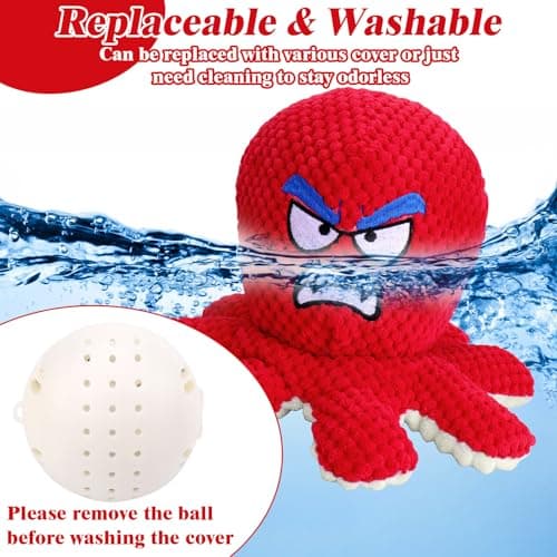 Mity rain Interactive Dog Toys with Thicken Plush, Moving Dog Toy with Recording Mode Shaking & Singing Mode Bouncing, Funny Ball Jumping to Keep Them Busy & Chase, Rechargeable (Octopus) - Thumbnail 6