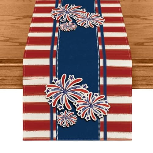 Oeyliz Memorial Day Decorations Table Runner 4th of July Decorations Table Runner Fourth of July Decor 13 x 72 inch Independence Day Kitchen Dining Table Decor Home Party Decor - Image 1