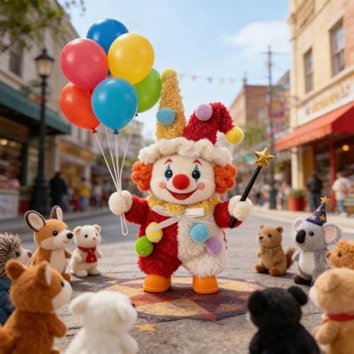 Ezcora 3PCS Animal Costume Outfits for 17cm Dolls, Include Blue Penguin, Brown Rabbit, and Festive Clown Clothes with Shoes and Mini Bottle, Cute Dress Up Accessories, (No Dolls) - Thumbnail 2
