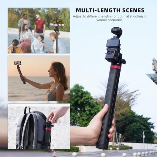 80in Pocket 3 Selfie Stick Tripod for GoPro Action Camera, Extendable Stand Vlog Mount for DJI Osmo Pocket 3 Action 6 5 Pro 4 3 for Xtra Muse for Insta360 X5 X4 X3 for AKASO DSLR Accessories - Thumbnail 5