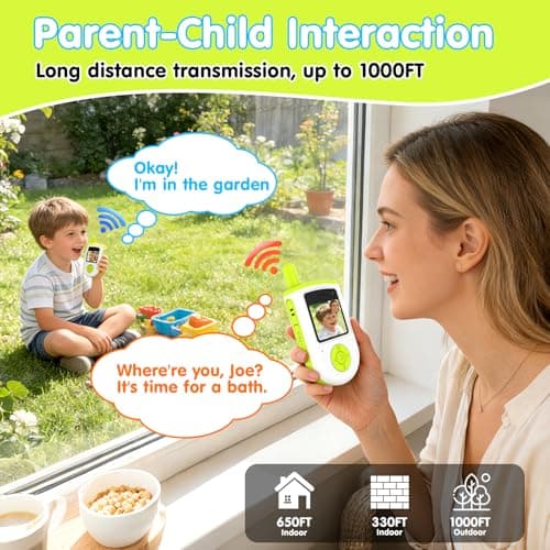 Video Walkie Talkies for Kids, Rechargeable Long Range Smart 2-Way Radio with HD Camera, Video/Voice Chat/Emojis/Games, Educational Outdoor Indoor Toys, Birthday Gifts for Boys Girls Age 4-12 (2 Pack) - Thumbnail 3