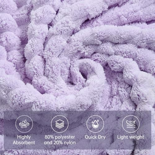 NALIVO Extra Large Bath Towel Set of 6 (40"x80"),Oversized Bath Sheet Super Soft Highly Absorbent Microfibers Quick Dry Luxury Shower Towel for Bathroom Spa Gym Hotel Yoga (Lavender, 6Piece) - Thumbnail 4