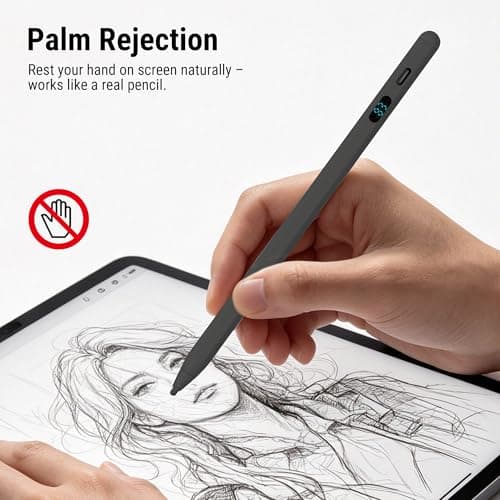 Stylus Pen for iPad & Tablets, Dual OS Active Pencil with LED Power Display, Fast Charging, Tilt Sensitivity, Compatible with iPad iPhone Android Samsung Surface Fire Tablet Chromebook - Thumbnail 6