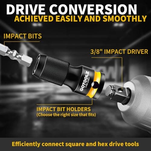 Quick Release Impact Bit Holder, 1/2" 3/8" 1/4" Square Drive Female to 1/4 Inch Hex Adapter, Impact to 1/4 Hex Converter, Socket Adapters for Rapid Attach and Release (HC-3P) - Thumbnail 4