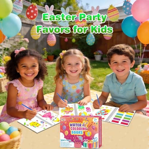 FEREDO KIDS Easter Coloring Books Party Favors for Kids - 24 Pack Mini Water Coloring Books Paint Sets for Kids, Goodie Bags Stuffers Students Classroom Gifts Bulk, Easter Basket Stuffers Bulk - Thumbnail 5