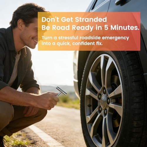 Professional 25-Piece Tire Repair Kit - Complete Emergency Kit for Car, Motorcycle. All-in-One Portable Oxford bag with Essential Tools & Step-by-Step Manual. Ready to Use, No Extra Purchase Needed. - Thumbnail 6