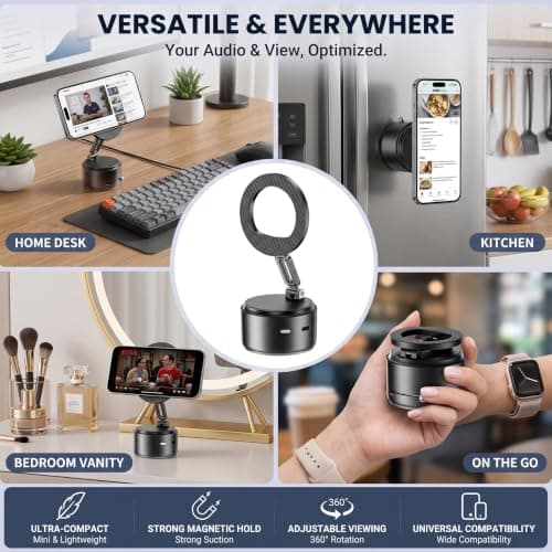TGWUZZ 2-in-1 Magnetic Golf Cart Phone Holder & Bluetooth Speaker, Strong Suction Cup Mount for Cars, Home & Outdoors, HD Stereo Sound Golf Accessories Golf Gifts for Men & Women (Black) - Thumbnail 2