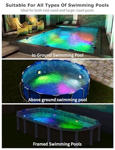 Skairipa Solar Pool Lights, Solar Powered Submersible LED Lights with Remote IP68 Waterproof Swimming Pool Lights 16 Colors Underwater Pool Lights for Above Ground Inground Pool, Pond (Blue, 2 Pack) - Thumbnail 2