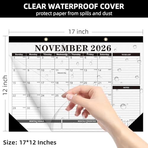 Tcamp Desk Calendar 2026-2027, Large Desktop Calendar 2026-2027 (Jul. 2026 - Dec. 2027), Big 17" x 12" Wall Monthly Calendar with Julian Dates, 18 Months Desk Planner for Home School Office Desktop - Thumbnail 3