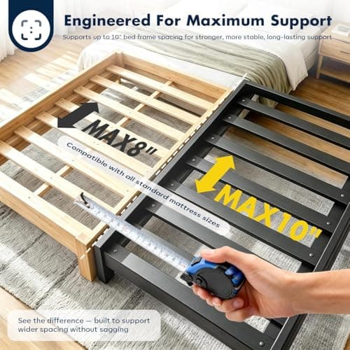 BedBro Bunkie Board King 10mm (76" x 80") – Grey Under Mattress Support, Anti-Sag & Noise-Free, Breathable Low Profile Bed Board for Metal Frame - Thumbnail 6