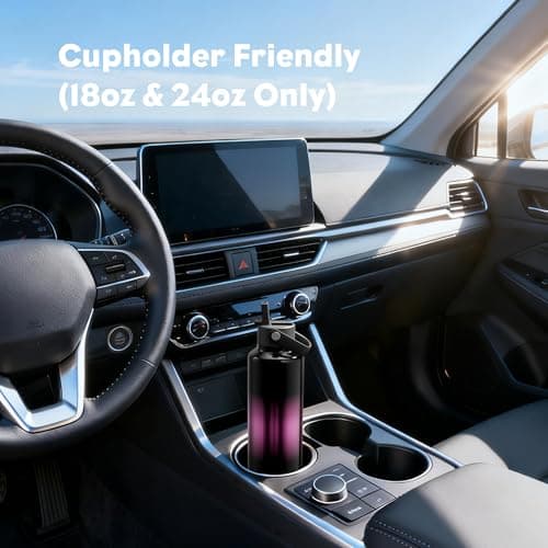 POWCAN 18 oz Insulated Water Bottle with Straw: Cold for 24H, Lightweight, Flex Cap, Stainless Steel Kids Water Bottle for Sport, Outdoors, Adventure, Biking, Hiking, Trekking, Travel (Neon Night) - Thumbnail 5