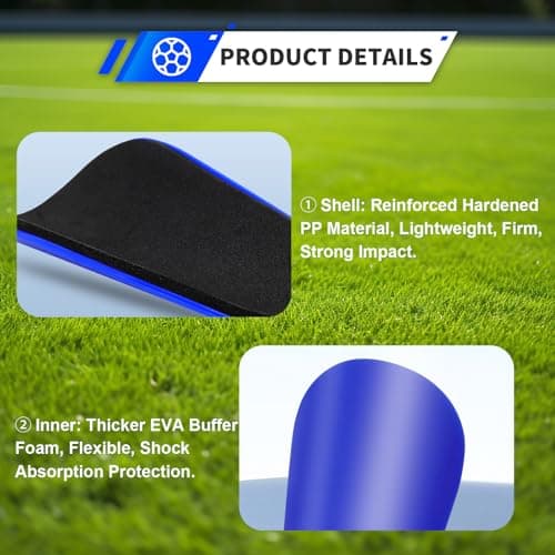 Motspo 2 Pairs Soccer Extra Mini Shin Guards for Toddler Kids Youth and Adults - Ultra Miniature Shin Guards Soccer - Extra Small Shin Pads So Light and Comfortable for Boys, Girls, Men, and Women - Thumbnail 4