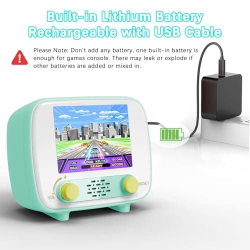 Handheld Game Console, Retro Handheld Game Console with 2.8-inch LCD Screen,Featuring 216 Single-Player Games and 84 Two-Player Games, Suitable for Children and Adults - Thumbnail 5