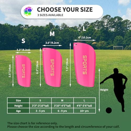 ATHCISE Kids Youth Soccer Shin Guards with Sleeves, Slip in Shinguards Soccer Shin Pads for 3-15 Years Old Boys Girls Child Teens - Thumbnail 6