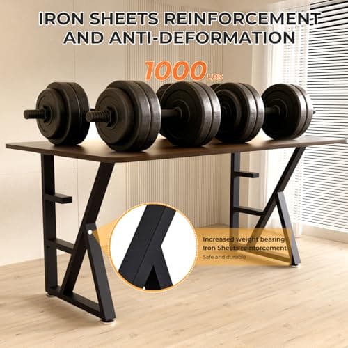 SNYXXOZ Table Legs 28”H x 24”W Heavy Duty Metal Furniture Legs K Shape for Dining Table Kitchen Table Office Desk Table Base Replacement with Adjustable Feet Pads Screws 1000 LBS Load Black Set of 2 - Thumbnail 5