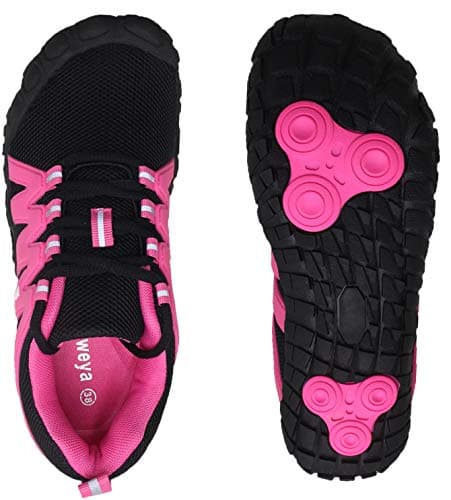 Weweya Women's Barefoot Shoes for Women Workouts Wide Width Shoes Minimalist Road Running Shoes Outdoor Beach Yoga Volleyball Cycling Shoes Cross Training Trainer Black Hot Pink US Size 8 8.5 - Thumbnail 5