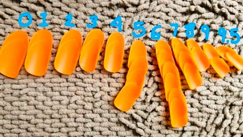 Bright Orange Press on Nails Medium, False Acrylic Nails Press Ons,Jelly Fake Nails,Natural Petite Glue on Nails,Stick on Nails for Women Girls in 30 PCS - Thumbnail 4