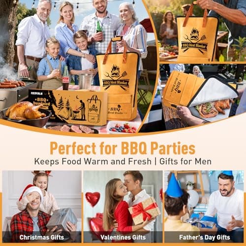 KEZKALS Fathers Day Gift for Dad Husband, 21.6'' BBQ Blanket for Resting Meat, Gifts for Men, Fathers Day Dad Gifts from Daughter Wife, Smoker Insulated Grill Meat Resting Blanket for Brisket, Beef, Turkeys - Thumbnail 2