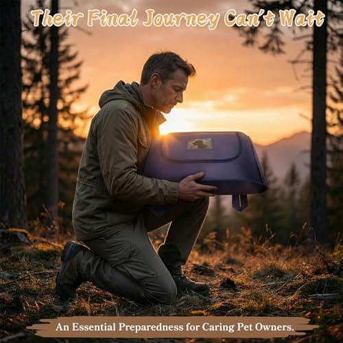 COSOWO Pet Burial Bag, Dignified Leak-Proof Deceased Pet Body Bag with Memorial Keepsake Card, XS–L for Rabbits, Kittens & Small Dogs, Navy, L - Thumbnail 2