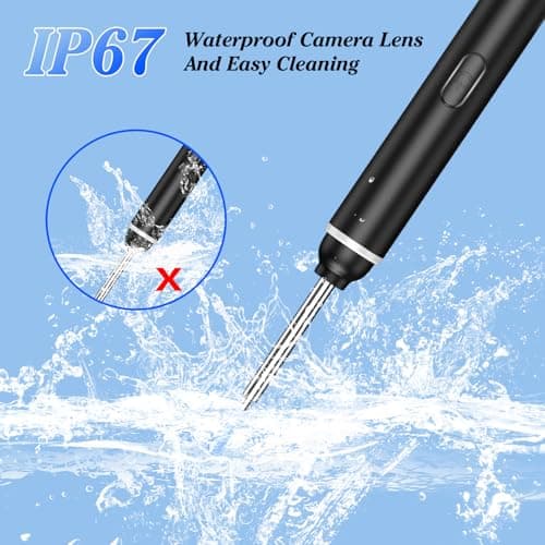 LMECHN 1920P HD Ear Wax Removal Tool with Camera, Slim Wireless Ear Otoscope, 6 Lights, IP67 Waterproof Ear Cleaner with 8 Skin-Friendly Silicone Scoops for iPhone, iPad & Android. - Thumbnail 2
