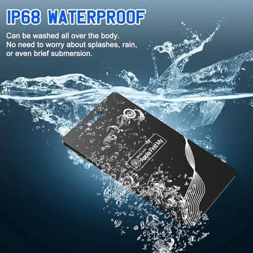 Wallet Tracker Card, Rechargeable Finder, Works With Apple Find My (iOS Only), Thin GPS Item Locator for Wallets, Luggage and More, IP68 Waterproof (Black) - Thumbnail 4