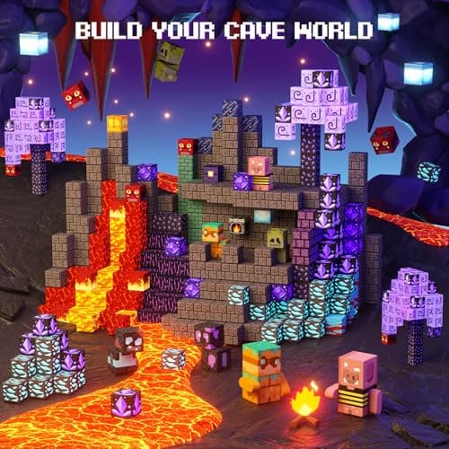 GobiDex Magnetic Blocks, Building Toys Game-Based Build Magwonder Cave World with Magnet Construction Toys STEM Sensory Gift for Boys Girls Birthday - Thumbnail 3