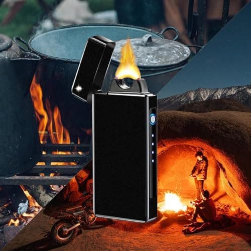GADATOP Arc Plasma Flame Lighter USB Rechargeable Windproof Electric Lighter for Candle(Matte Black) - Thumbnail 3