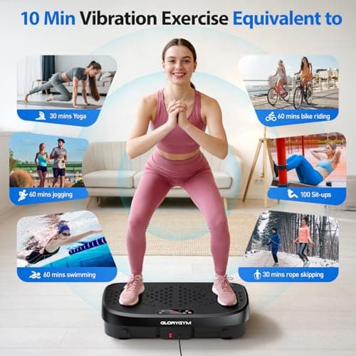 Curved Vibration Plate Exercise Machine for Weight Loss & Lymphatic Drainage, Extra Large Vibration Platform Machine with Manual Speed Control, 350lbs Capacity, Low Noise Shake Plate for Home - Thumbnail 2