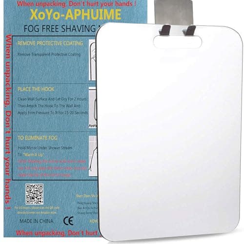 APHUIME Fogless Shower Mirror (11inX7.48in), Anti-Fog Frameless Wall Hanging Makeup & Shaving Bathroom Accessory (Large, Shaver Hook) - Thumbnail 6