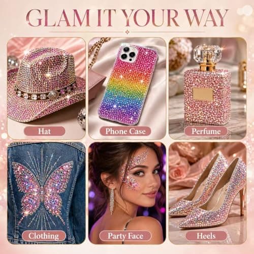 Bluvarionix Bedazzling Kit, 40000Pcs 40 Colors Jelly Rhinestones for Bedazzling, 3mm Resin Flatback Gems, Bedazzler Kit with Rhinestones and 3Pcs B7000 Glue for DIY Crafts, Nails, Tumblers - Thumbnail 6