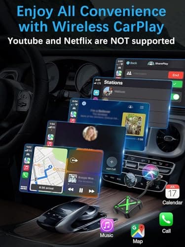 Velontork Wireless Carplay Adapter, Carplay Wireless Adapter for iPhone car Play Adapter, Plug & Play, No Latency for iPhone iOS10+ (Green) - Thumbnail 6