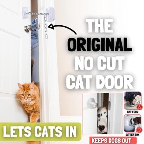 Bstsilver Child Proof Door Lock with Adjustable Strap, Cat Door Latch Holder, Keep Dog Out of Litter Box, Window Security Lock Babyproofing, Cabinet Chain Safety Lock for Toddler Dementia Pet, 2 Pack - Thumbnail 3