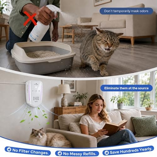Morrerfresh Cat Litter Deodorizer & Pet Odor Eliminator for Home, Ozone Air Purifier Plug in for Strong Dog Poof, Litter Box Deodorizer with 5 Mode for Smoke, Wardrobe, Garage, Car - Thumbnail 4