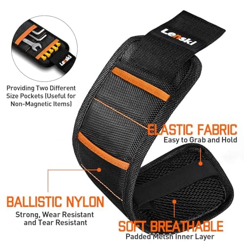 Lenski Gifts for Men, Magnetic Wristband Tool Belts for Men, Anniversary Birthday Gifts for Him,Wrist Magnetic Screw Holder with Strong Magnetic Holding Screws Tool, Cool Stuff Gadgets for Men - Thumbnail 2