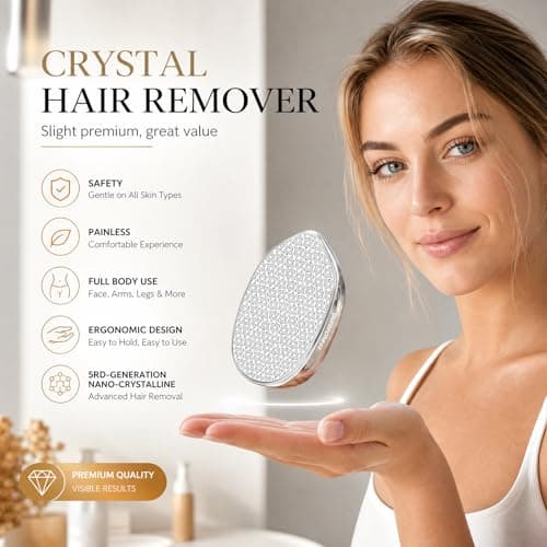 Aurorcness Crystal Hair Remover for Women Men, Hair Removal Device with 5th Nano Crystal Tech, Painless Exfoliation Epilators Reusable Epilator Device, Magic Hair Eraser for Whole Body Use - Thumbnail 2