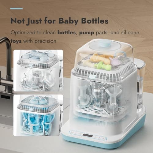 Papablic Bottle Washer Pro, Bottle Washer & Sterilizer & Dryer, 4-in-1 Bottle Washer Sanitizer for Bottles, Pump Parts, C-Section& Baby Essentials - Quick & Clean with 60 Detergent Tablets - Thumbnail 4