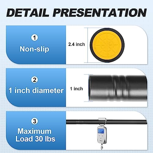 CorkLatta Black Shower Curtain Rod 31 to 80 Inch,1 Inch Diameter Heavy Duty Adjustable Spring Tension Stainless Steel Telescopic Rod,Easy Install,No Rust - Thumbnail 3
