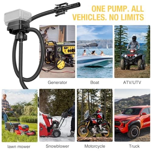 CrestWave Cordless Fuel Transfer Pump, 3.2 GPM Auto-Stop Gas Can Pump, Compatible with DeWalt 20V & Milwaukee 18V Batteries, 4 Adapters, Storage Bag, for Lawn Mower, Tractor, Generator, RV, Car - Thumbnail 6