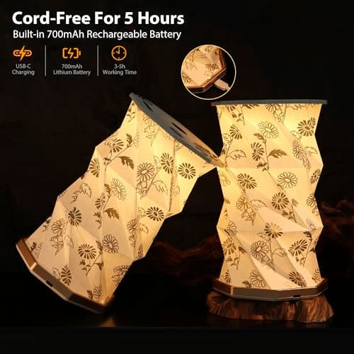 ZBOLE Birthday Flower Folding Rotating Lamp - April Daisy, Rechargeable Folding Paper Light, Elegant Gift Box – Ideal Anniversary, Birthday Gift for Women, Mom, Sister, Grandma-White - Thumbnail 3