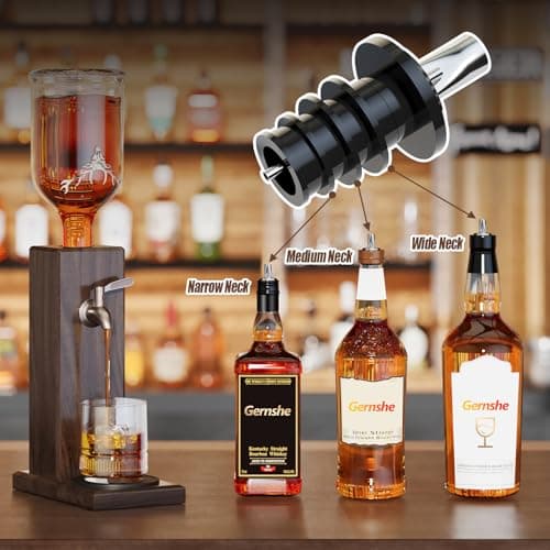 Ash Wood Whiskey Liquor Dispenser for Home Bar,Leakproof Alcohol Dispenser for Bourbon/Scotch,Includes Liquor Bottle Pour Spouts,Ideal Whiskey Gifts for Men (Father's Day,Birthday) Man Cave - Thumbnail 5