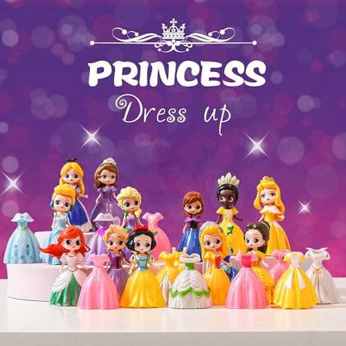 Bicakza Princess Toy for Girls - 12 Princesses with 24 Pieces of Clothing Princess Transformable Toys Perfect Decorative Idea for Fun Play, Party Favors, Classroom Prizes,Easter Gift - Thumbnail 5