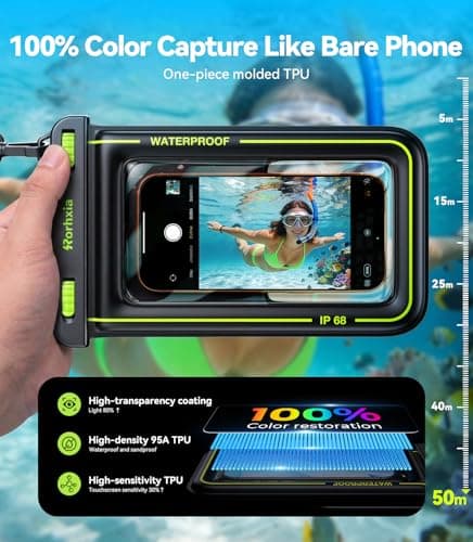 Rorhxia [Enjoy Superior Waterproof Freedom] IP68 Waterproof Phone Pouch Double Space Floating Waterproof Phone Case with Lanyard Dry Bag for iPhone 17 Pro Max 16 15 S26 Travel Beach & Water Adventures - Thumbnail 3