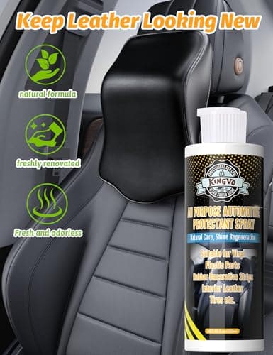 Kingvo Car Leather Conditioner, Leather Protector Repair Kit Car Interior Polish Care for Couch Vinyl Purses Boot Furniture Auto Upholstery,10 OZ - Thumbnail 2