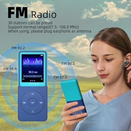 CONODO MP3 Player with Bluetooth 5.3, 1.8" Screen, Color-Block Music Player - Thumbnail 5