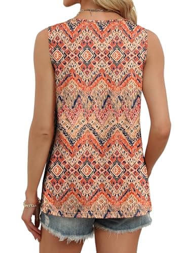 WIHOLL Summer Tops for Women 2026 Trendy Womens Tank Tops Plus Size Maternity Clothes Workout Tops Boho Tropical Yoga 2XL - Thumbnail 5