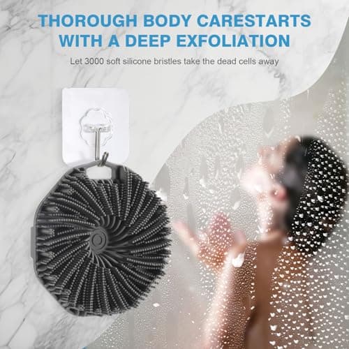 2Pcs Silicone Body Scrubber,Exfoliating Body Scrubbers for use in Shower,Silicone Body Brush for Showering and Anti-Slippery Handles for All Skin Types,Eco Friendly Shower Scrubber for Body (Pink) - Thumbnail 6