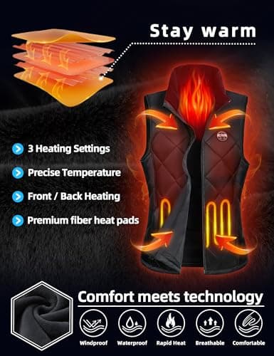 Professional Women's Heated Vest with Universal USB Cable (Battery Pack Not Included) (US, Alpha, XX-Large, Regular, Regular) - Thumbnail 2