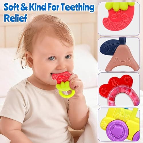 Baby Toys 0-6 Months - Baby Rattles Teething Toys 3-6 Month Infant Toys 6-12 Months Teether Toy 3 4 5 6 Month Old Newborn Essentials Must Haves Wrist Socks Toddler Stocking Stuffers Christmas Gifts - Thumbnail 3
