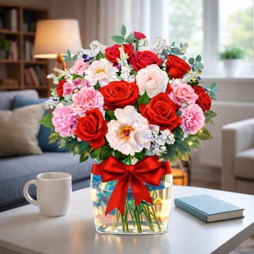 APOTODITO Rose Card with Music and Light, Mothers Day Card with Roses, Flower Bouquet 3D Gift Card, Mothers Day Gifts for Women Mom Wife(Rose) - Image 1